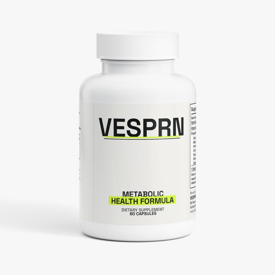 metabolic health formula bottle with vesprn label
